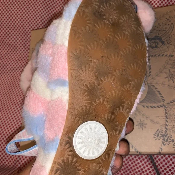 UGG Fluff Yeah Pastel Pride Slides Womens Size 8 - Picture 3 of 5